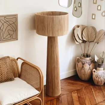 Handmade Rattan Floor Lamp for a Warm Artistic Corner