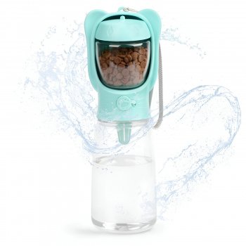 Portable Dog Water Bottle + Food Container: On-the-Go